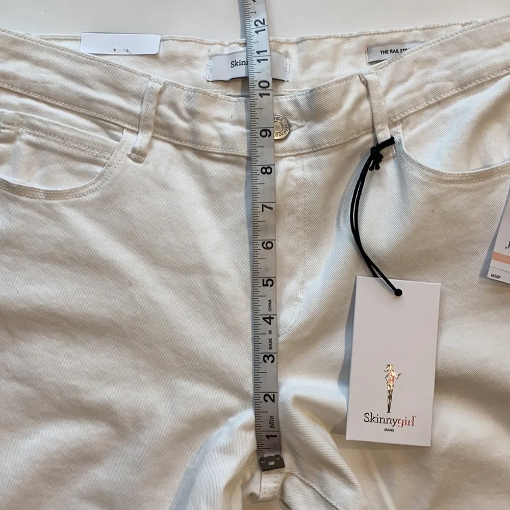 Skinny Girl SZ 28 White Rail Straight Midrise Denim Jeans New - Picture 7 of 13